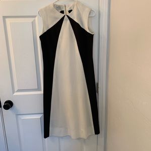 Vintage Mod Black and White Shift Dress Size Large
